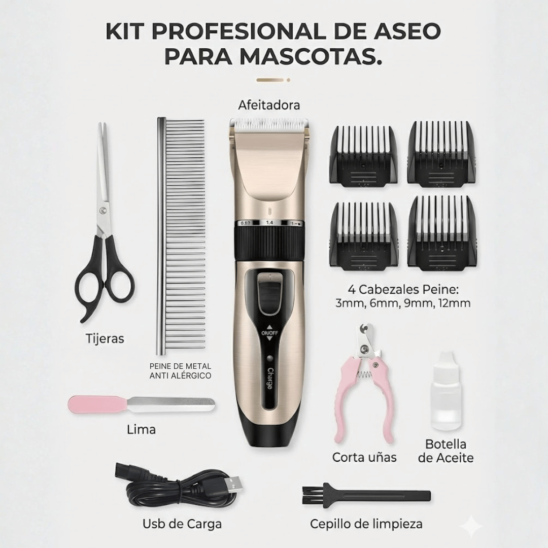 ¡SET COMPLETO PARA CORTARLE EL PELO A TU MASCOTA! - Imagen 2